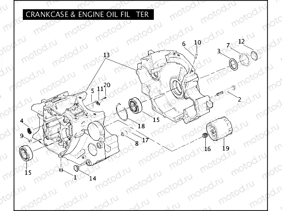 CRANKCASE & ENGINE OIL FILTER -TWIN CAM 88Bâ¢