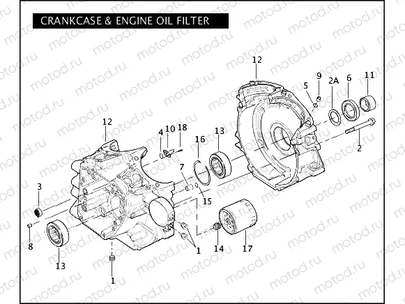 CRANKCASE & ENGINE OIL FILTER - TWIN CAM 96â¢