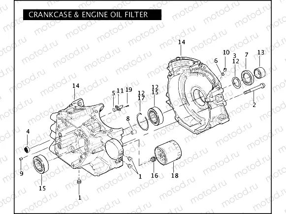 CRANKCASE & ENGINE OIL FILTER - TWIN CAM 96â¢