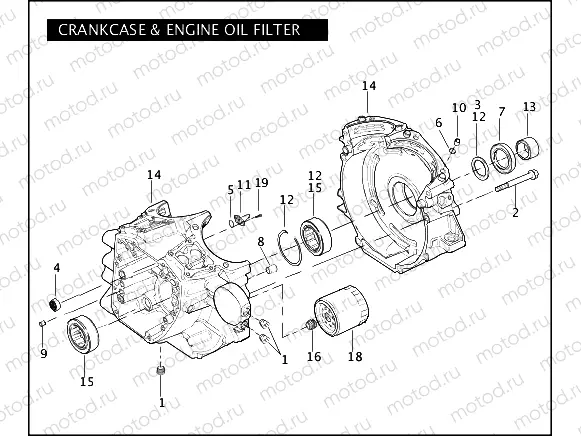 CRANKCASE & ENGINE OIL FILTER - TWIN CAM 96â¢