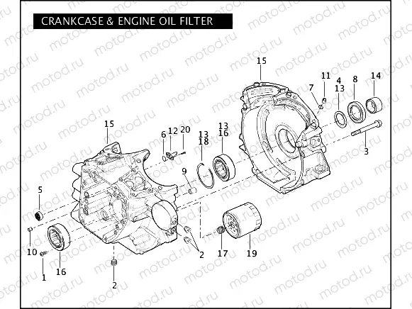 CRANKCASE & ENGINE OIL FILTER - TWIN CAM 96â¢
