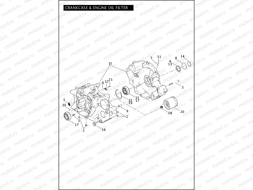 CRANKCASE & ENGINE OIL FILTER - TWIN CAM 96â¢
