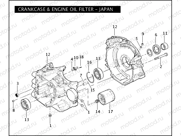 CRANKCASE & ENGINE OIL FILTER -TWIN CAM 96â¢ - JAPAN