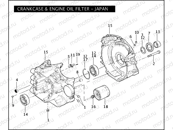 CRANKCASE & ENGINE OIL FILTER -TWIN CAM 96â¢ - JAPAN