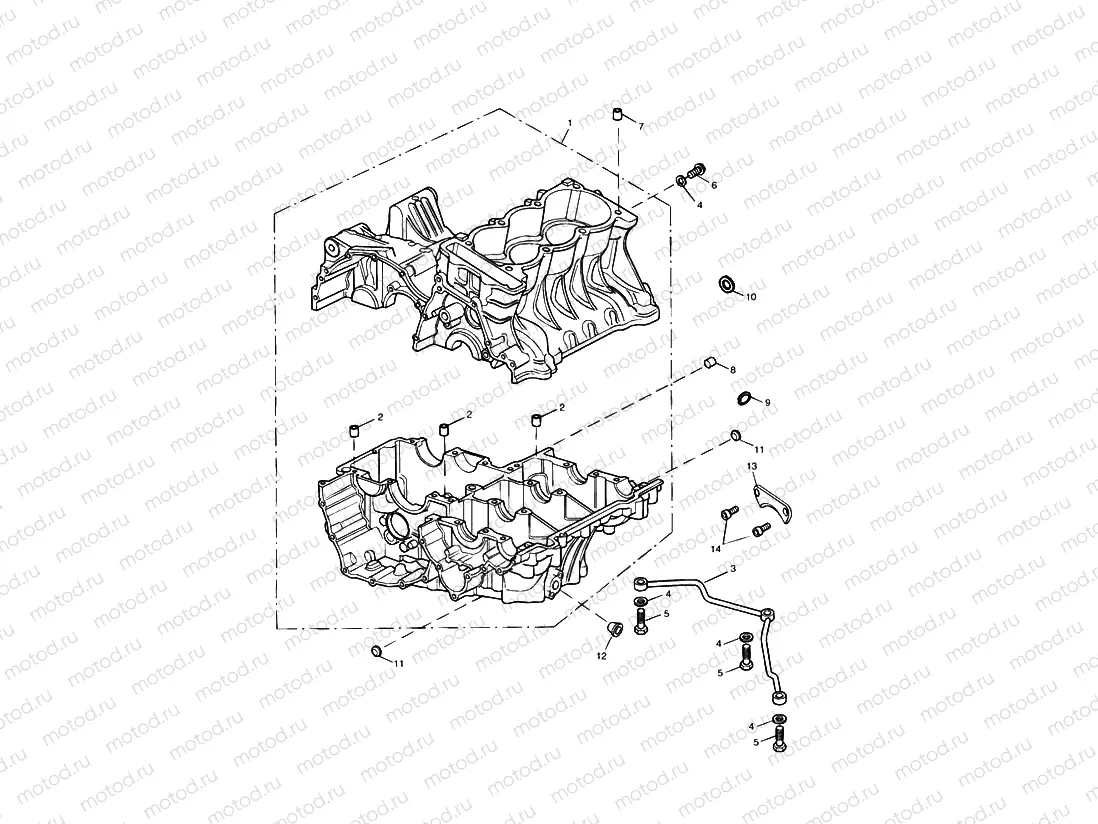 Crankcase & Fittings > Eng No 228630