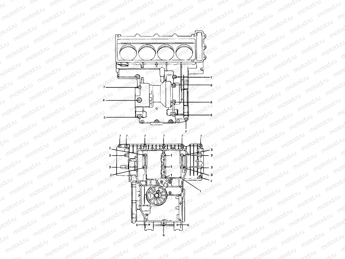 Crankcase Fixings 4 Cylinder » 12635