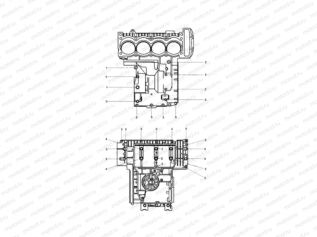 Crankcase Fixings 4 Cylinder Black