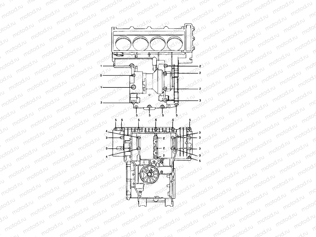 Crankcase Fixings 4 Cylinder Grey
