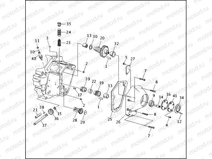 CRANKCASE - GEAR SIDE (1 OF 2)