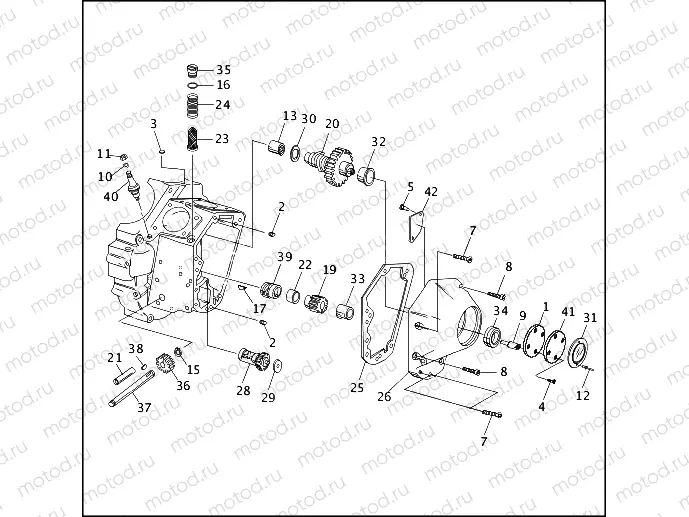 CRANKCASE - GEAR SIDE (1 OF 2)