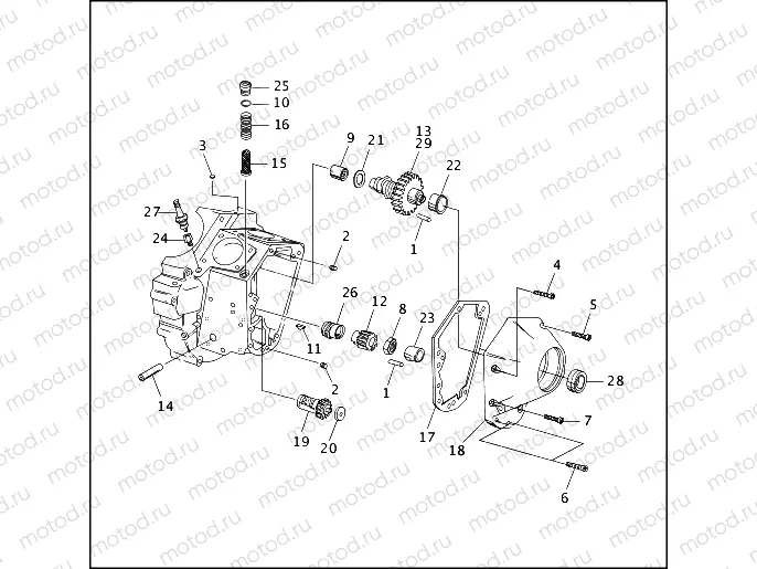 CRANKCASE - GEAR SIDE (2 OF 2)