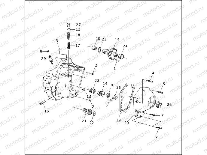 CRANKCASE - GEAR SIDE