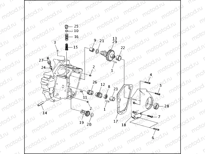 CRANKCASE - GEAR SIDE