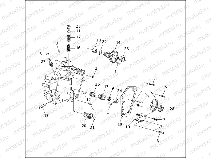 CRANKCASE - GEAR SIDE