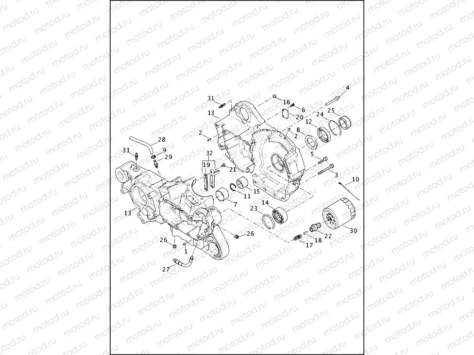 CRANKCASE & GEARCASE - 883L/N/R, 1200C/CA/CB/CP/V/X (2 OF 2)
