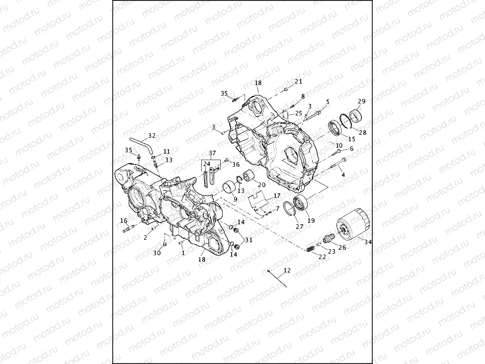 CRANKCASE & GEARCASE - XR1200X