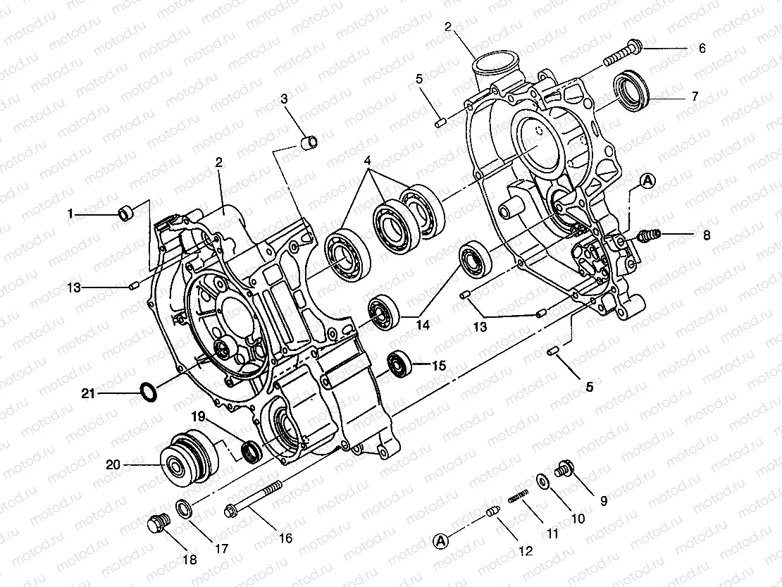 CRANKCASE Magnum 6X6 W968744 and Magnum 6X6 Swedish S968744 (4936073607D007) | CRANKCASE Magnum 6X6 W968744 and Magnum 6X6 Swedish S968744 (4936073607D007)