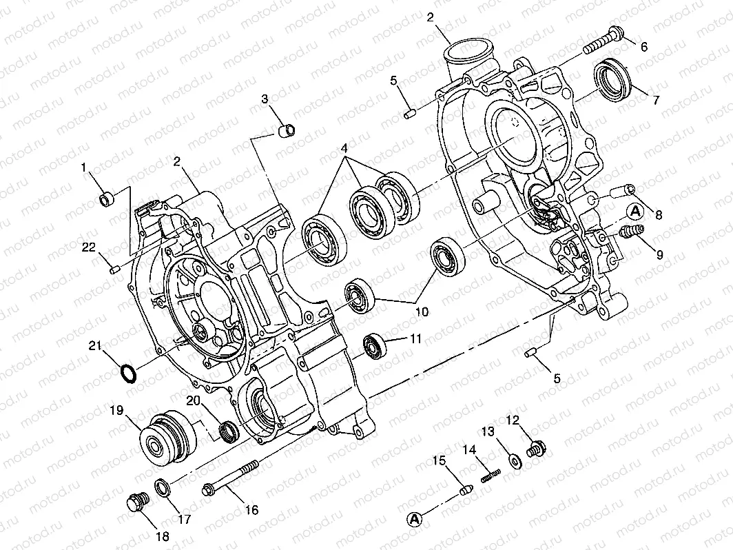 CRANKCASE Magnum 6X6 W97AE42A and Swedish Magnum 6X6 S97AE42E (4940754075D008) | CRANKCASE Magnum 6X6 W97AE42A and Swedish Magnum 6X6 S97AE42E (4940754075D008)