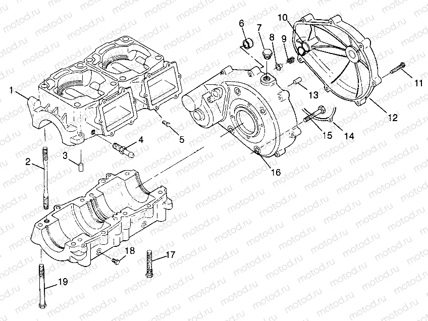 CRANKCASE SL 700 B974071 | CRANKCASE SL 700 B974071, Intl. SL 700 I974071, SL 700 Deluxe B974072 and I (4940874087C004)