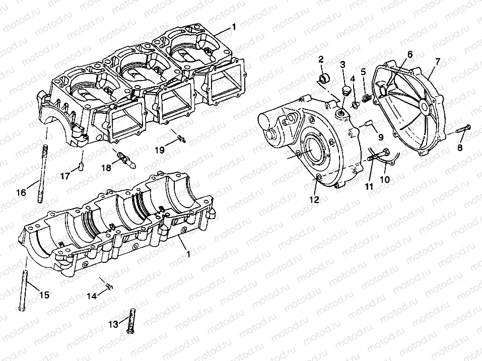 CRANKCASE SL 900 B974091 and SL 1050 B974090 (4940974097C002) | CRANKCASE SL 900 B974091 and SL 1050 B974090 (4940974097C002)