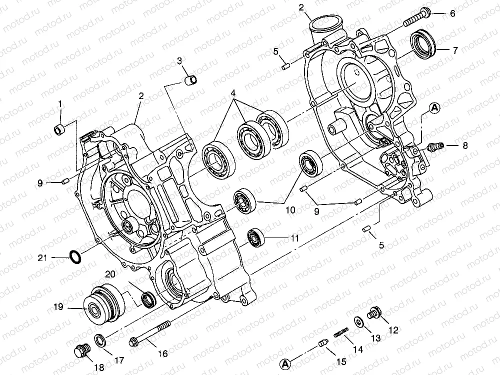 CRANKCASE SPORTSMAN 500 W969244 and SWEDISH SPORTSMAN 500 S969244 (4936093609D002) | CRANKCASE SPORTSMAN 500 W969244 and SWEDISH SPORTSMAN 500 S969244 (4936093609D002)