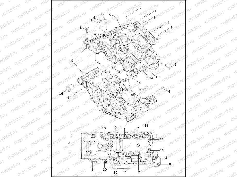 CRANKCASE - UPPER & LOWER