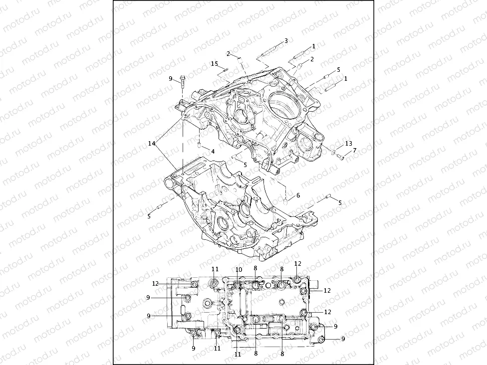 CRANKCASE, UPPER & LOWER