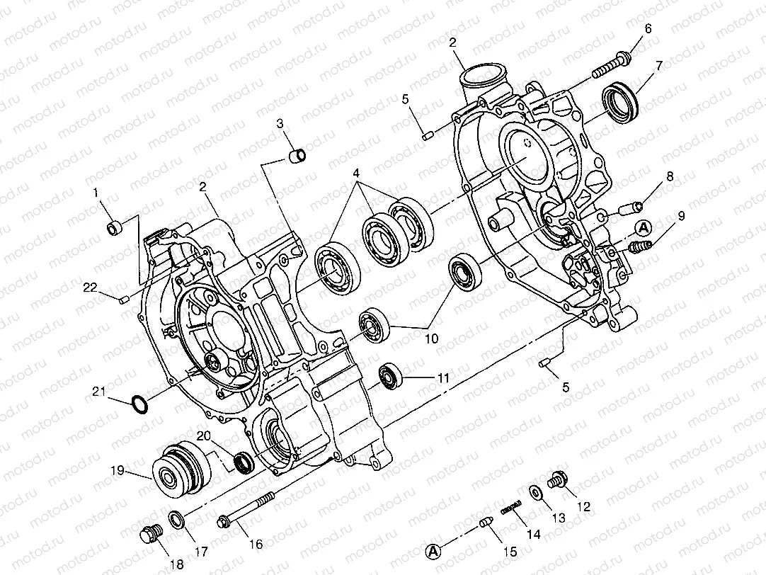 CRANKCASE  XPLORER 500 W97CD50A (4941354135D002) | CRANKCASE  XPLORER 500 W97CD50A (4941354135D002)