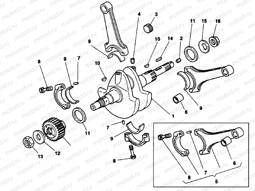 CRANKSHAFT 003998> » ENGINE CASE