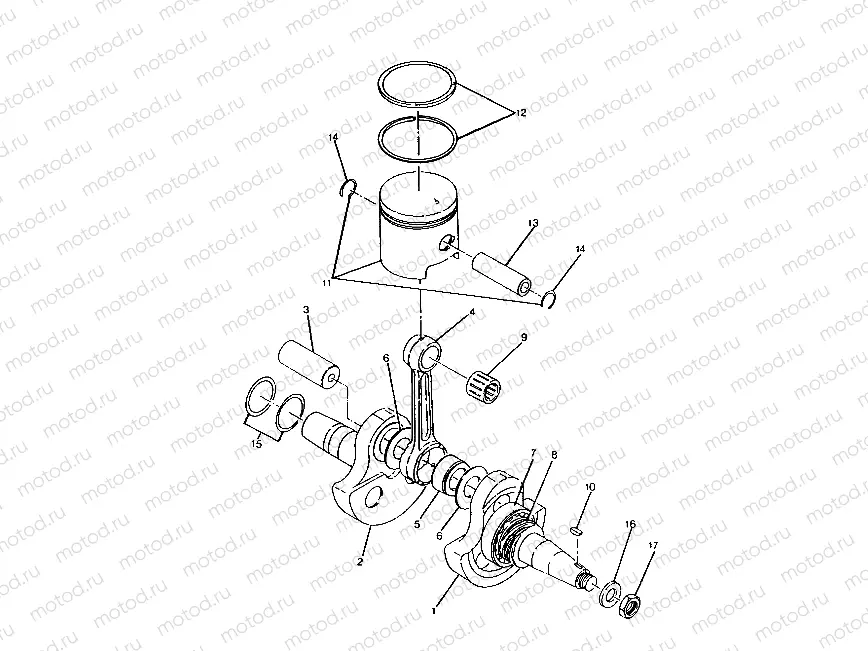 CRANKSHAFT and PISTON 250 2X4 / W927527 (4922862286034A) | CRANKSHAFT and PISTON 250 2X4 / W927527 (4922862286034A)