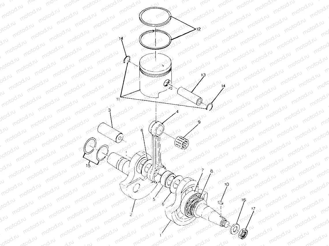 CRANKSHAFT and PISTON 250 4x4 / W928127 (4922872287C014) | CRANKSHAFT and PISTON 250 4x4 / W928127 (4922872287C014)