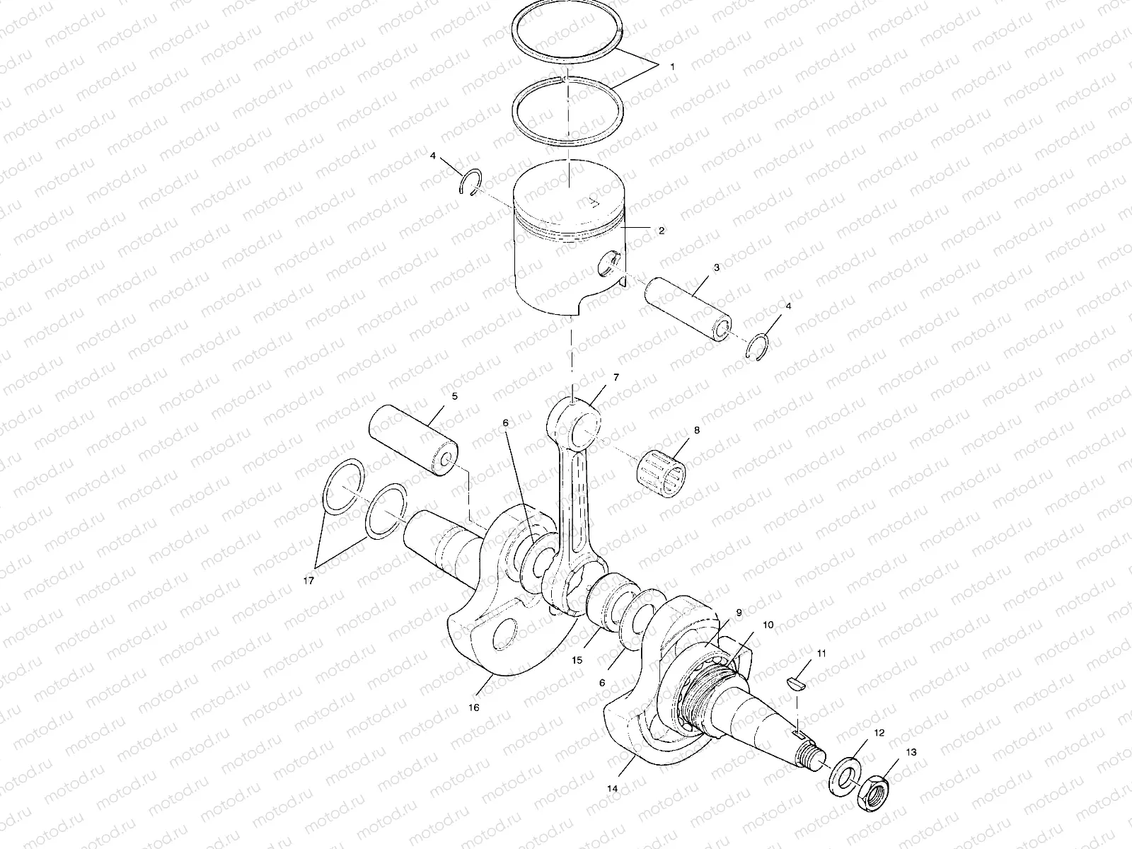 CRANKSHAFT and PISTON - A00AG25CA (4954865486C011) | CRANKSHAFT and PISTON - A00AG25CA (4954865486C011)