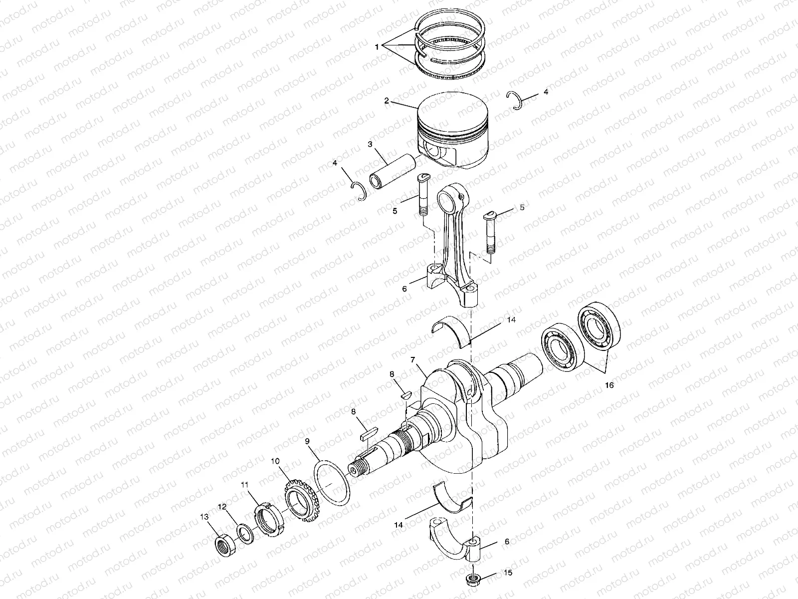 CRANKSHAFT and PISTON - A00CB32FA (4949354935D001) | CRANKSHAFT and PISTON - A00CB32FA (4949354935D001)