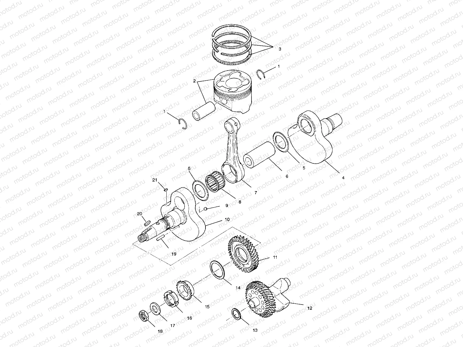 CRANKSHAFT and PISTON - A00CH33AC (4959905990D005) | CRANKSHAFT and PISTON - A00CH33AC (4959905990D005)