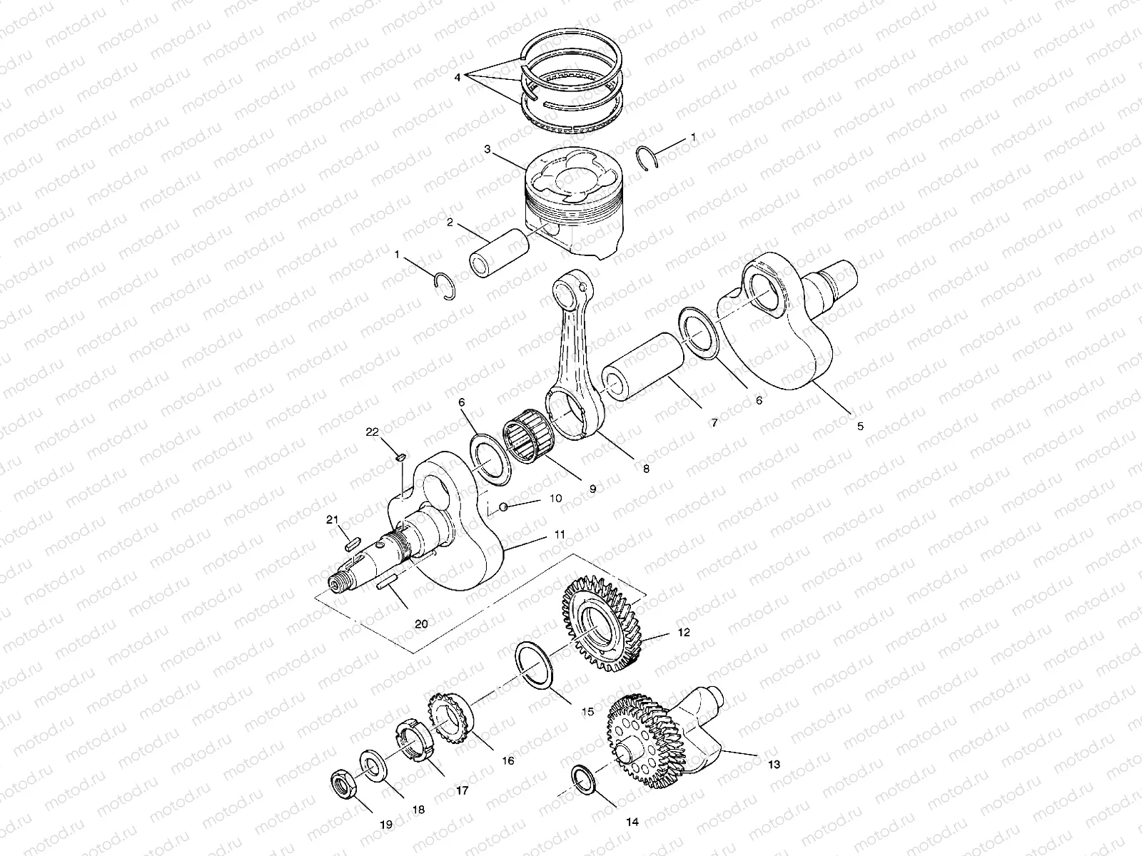 CRANKSHAFT and PISTON - A01CH42AA (4964436443D003) | CRANKSHAFT and PISTON - A01CH42AA (4964436443D003)