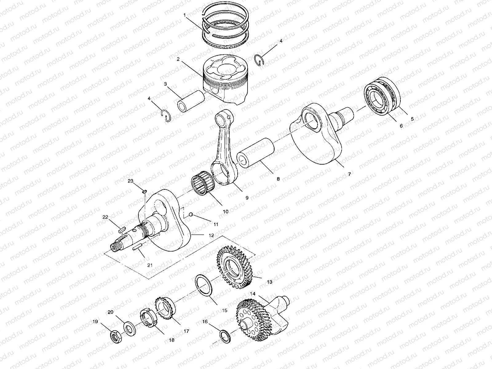 CRANKSHAFT and PISTON - A01CH50EB (4964466446D005) | CRANKSHAFT and PISTON - A01CH50EB (4964466446D005)
