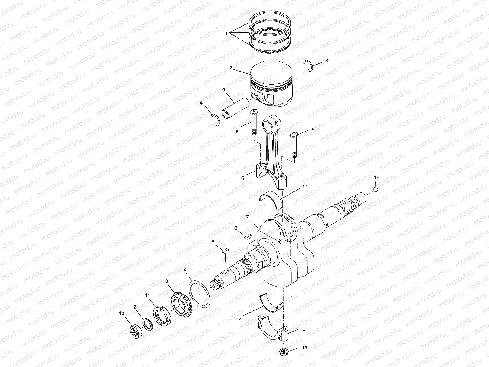 CRANKSHAFT and PISTON - A01CK32AA (4964086408C007) | CRANKSHAFT and PISTON - A01CK32AA (4964086408C007)
