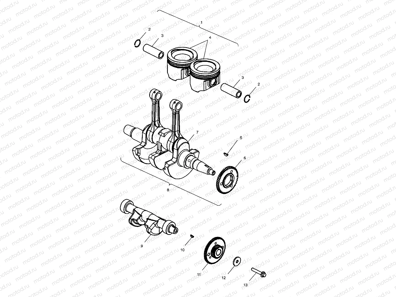 CRANKSHAFT and PISTON - A02CH68AA/AB/AC/CA/CB (4966346634D04) | CRANKSHAFT and PISTON - A02CH68AA/AB/AC/CA/CB (4966346634D04)