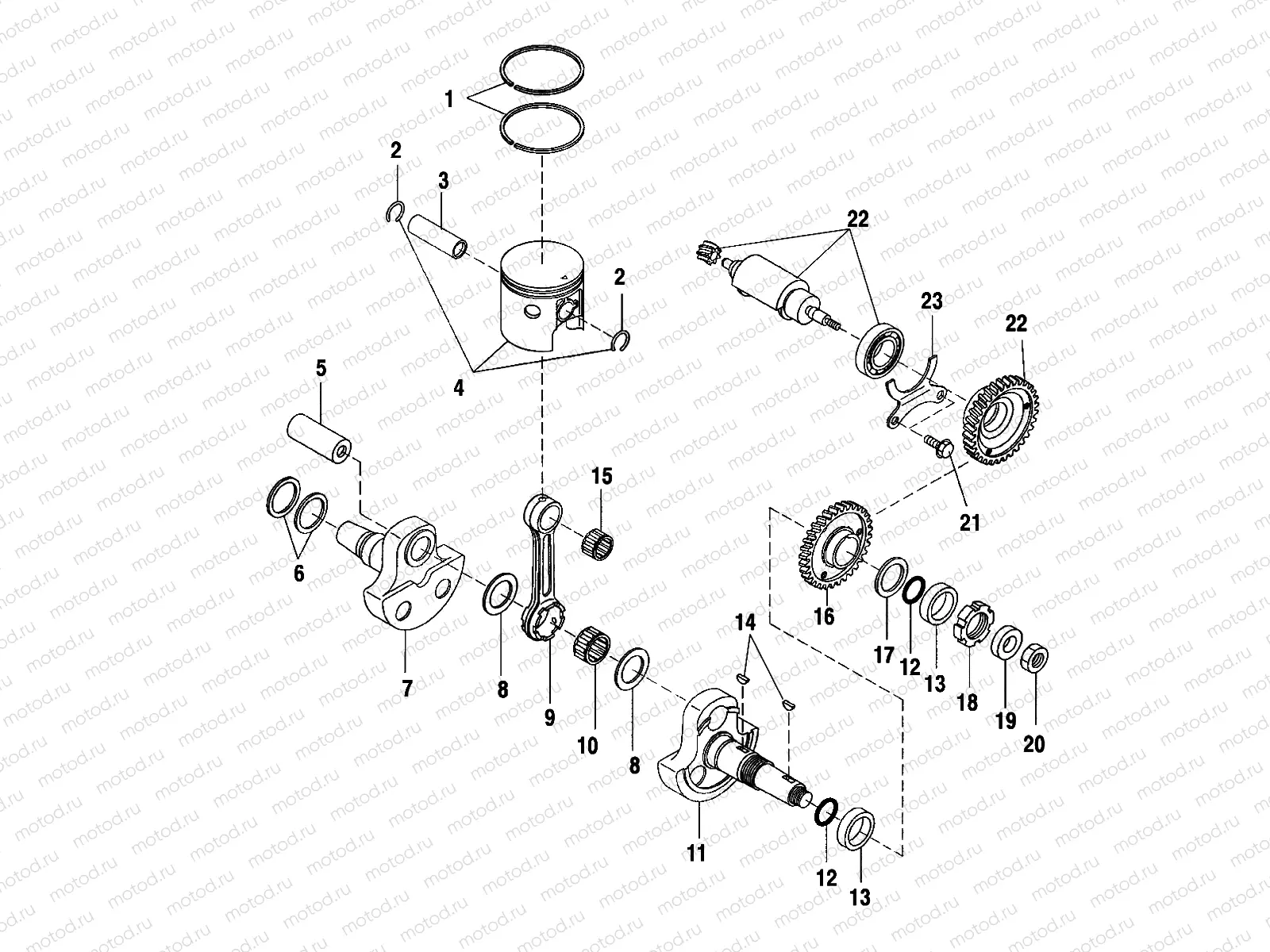 CRANKSHAFT AND PISTON - A03BA38CA (4982568256C10) | CRANKSHAFT AND PISTON - A03BA38CA (4982568256C10)