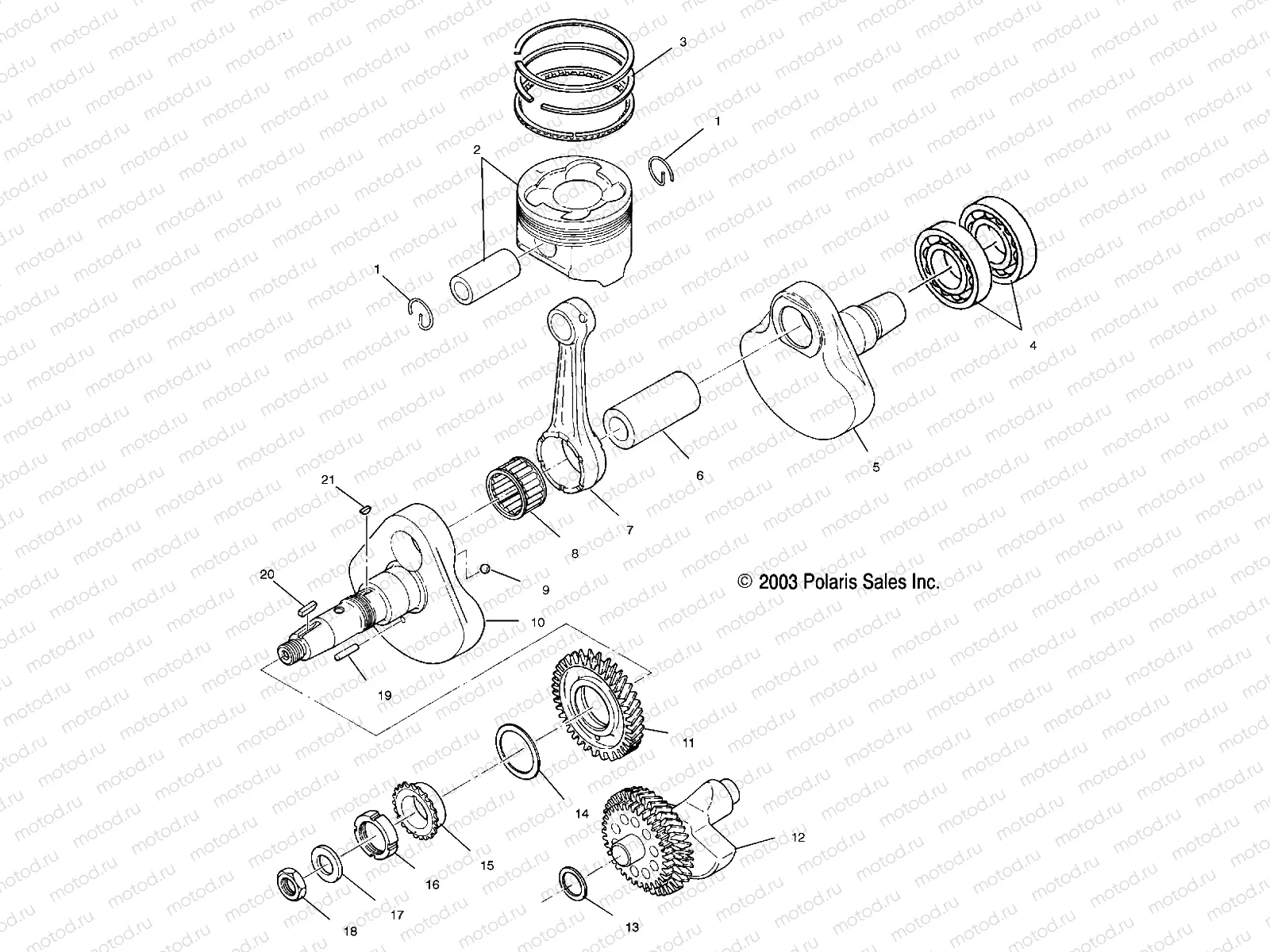 CRANKSHAFT AND PISTON - A04JD50AA/AB/CA (4987288728D07) | CRANKSHAFT AND PISTON - A04JD50AA/AB/CA (4987288728D07)