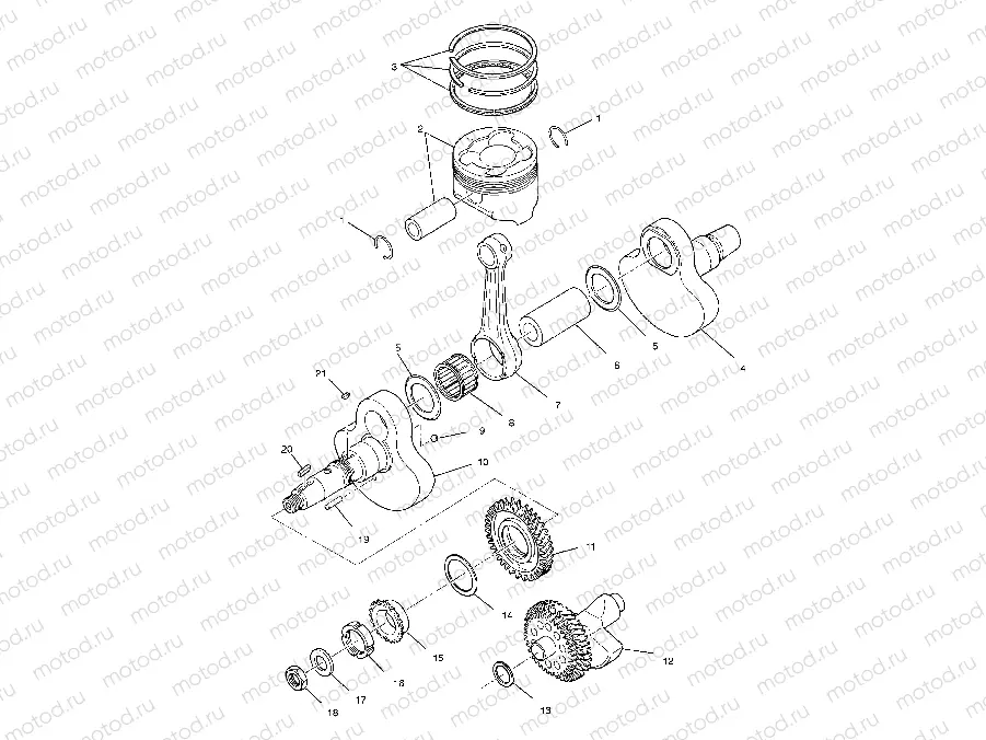 CRANKSHAFT AND PISTON - A10RB42AA (4970937093D01) | CRANKSHAFT AND PISTON - A10RB42AA (4970937093D01)