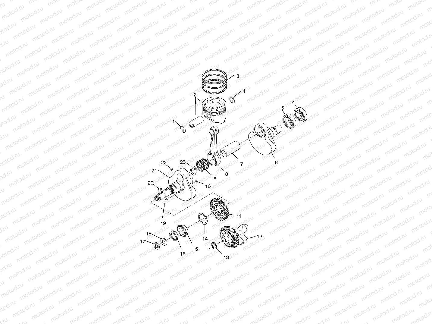 CRANKSHAFT and PISTON - A11RB42AA/A11RD50AA/AB/A11RF50AA (4981798179E02) | CRANKSHAFT and PISTON - A11RB42AA/A11RD50AA/AB/A11RF50AA (4981798179E02)