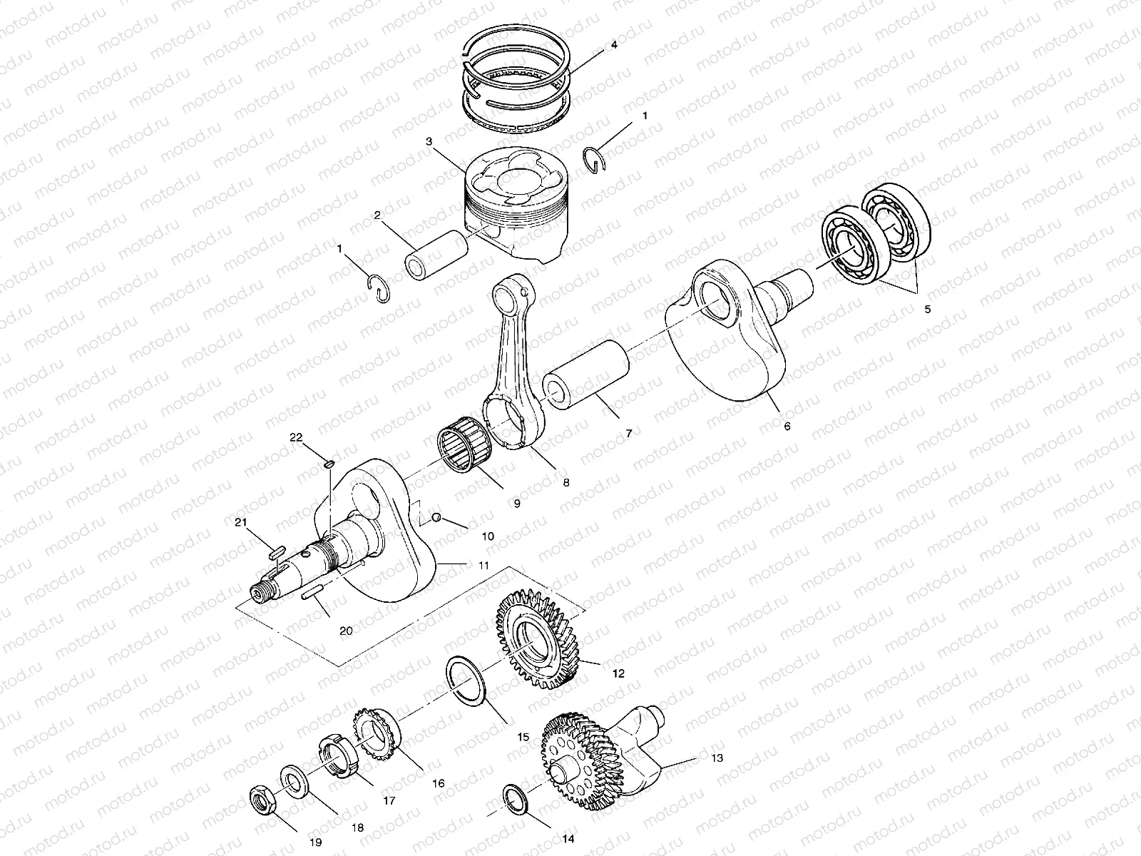 CRANKSHAFT and PISTON - A99BG50AA (4949714971d004) | CRANKSHAFT and PISTON - A99BG50AA (4949714971d004)