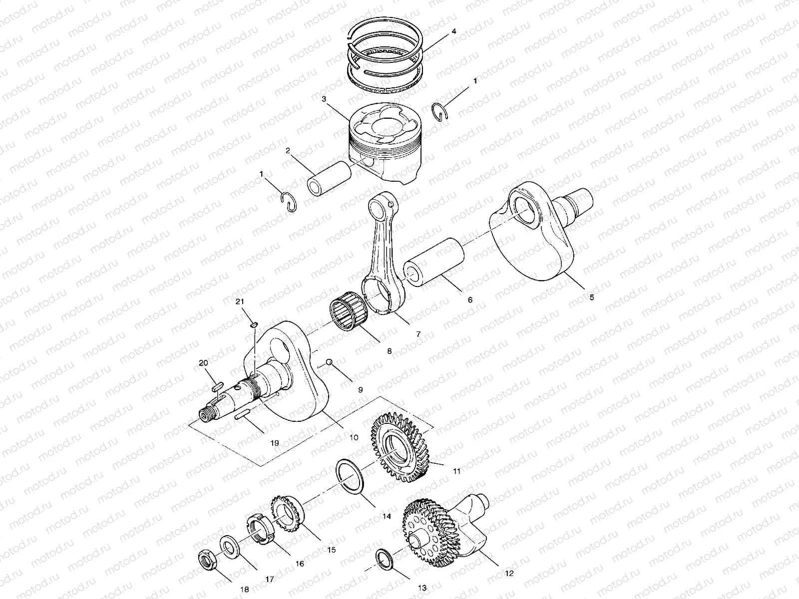 CRANKSHAFT and PISTON - A99CH50EB (4949114911d009) | CRANKSHAFT and PISTON - A99CH50EB (4949114911d009)