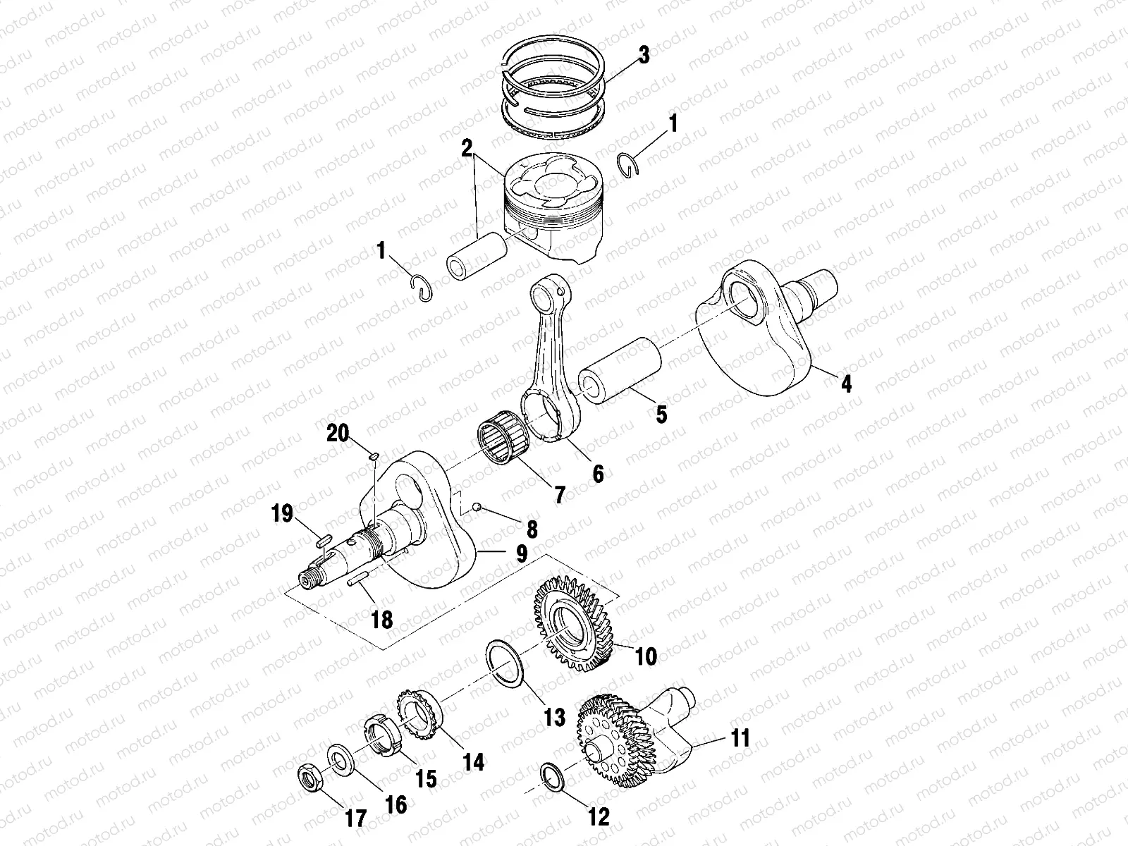 CRANKSHAFT and PISTON - A99RF50AA (4946494649D010) | CRANKSHAFT and PISTON - A99RF50AA (4946494649D010)