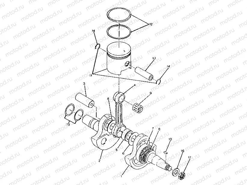 CRANKSHAFT and PISTON ASSEMBLY 250 4x6 / W928627 (4922902290040A) | CRANKSHAFT and PISTON ASSEMBLY 250 4x6 / W928627 (4922902290040A)