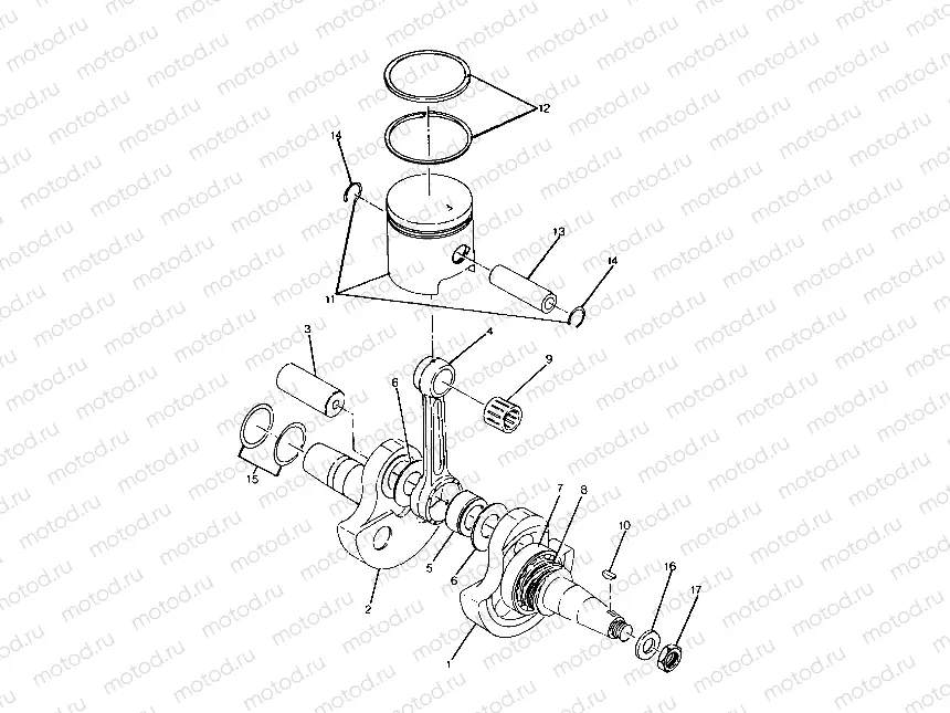 CRANKSHAFT and PISTON ASSEMBLY Trail Blazer / W927221 (4922852285032A) | CRANKSHAFT and PISTON ASSEMBLY Trail Blazer / W927221 (4922852285032A)