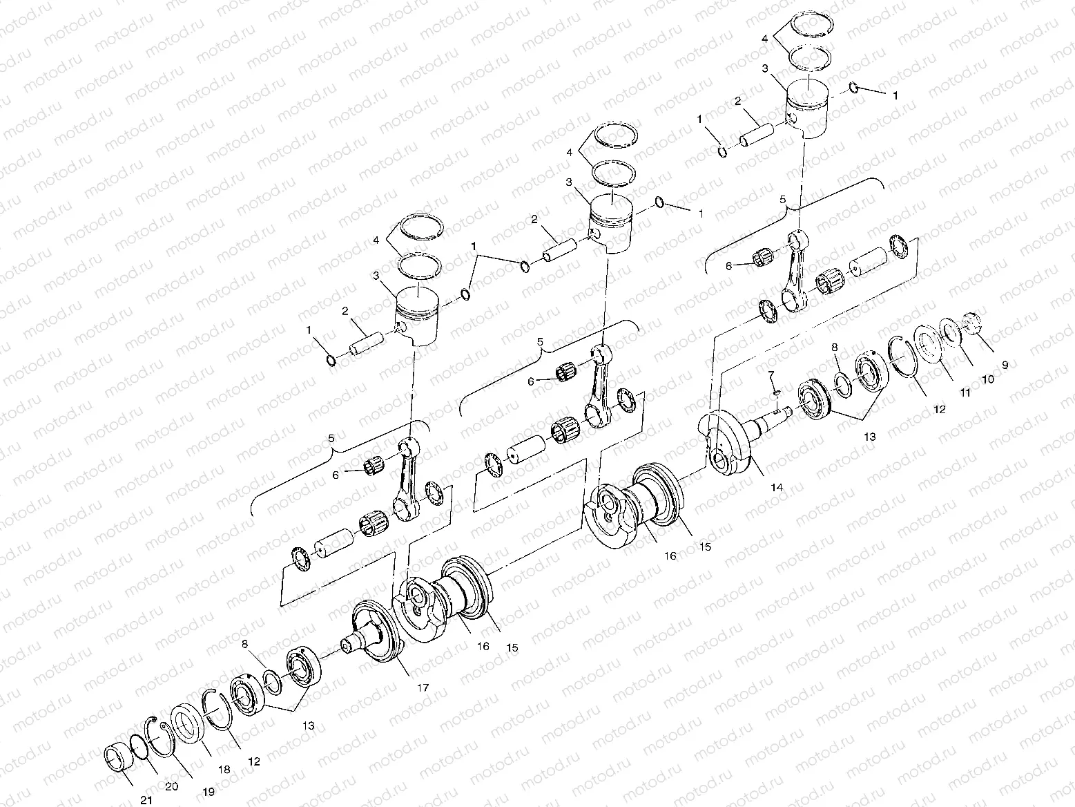 CRANKSHAFT and PISTON - B994596 (4955995599c002) | CRANKSHAFT and PISTON - B994596 (4955995599c002)
