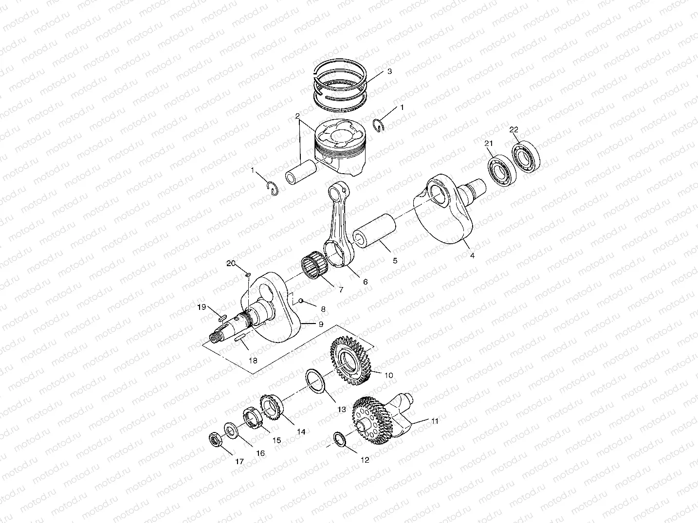 CRANKSHAFT and PISTON - C11RB42AA/C11RD50AA/AB/C11RF50AA (4981898189E04) | CRANKSHAFT and PISTON - C11RB42AA/C11RD50AA/AB/C11RF50AA (4981898189E04)