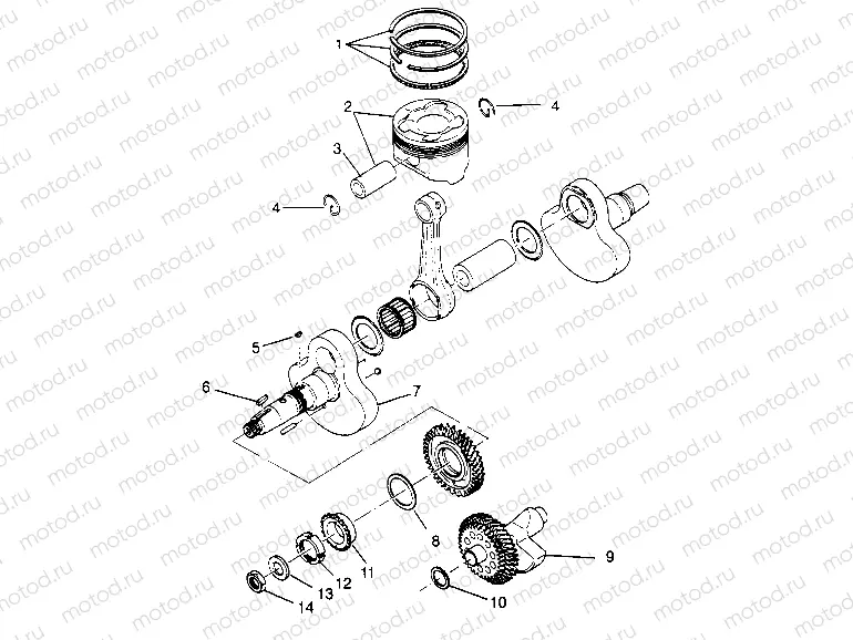 CRANKSHAFT and PISTON Magnum 2x4 W957544 (4926852685C012) | CRANKSHAFT and PISTON Magnum 2x4 W957544 (4926852685C012)